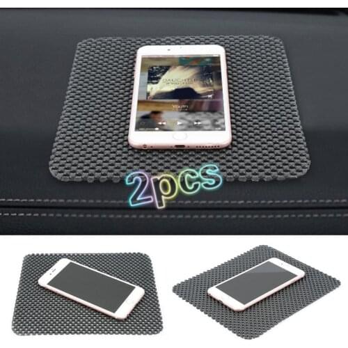 2pcs Black PVC Auto Car Anti Slip Dashboard Sticky Carpet Pad Non Slip Mat Holder Cell Phones GPS Car Interior Tool Auto Part