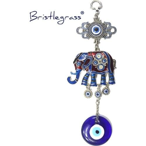 BRISTLEGRASS Turkish Blue Evil Eye Chinese Knot Elephant Amulets Lucky Charm Car Wall Hanging Pendants Blessing Protection Decor