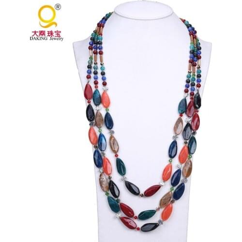 Daking new exquisite acrylic crystal necklace stylish women statement necklace multicolor charm vintage jewelry