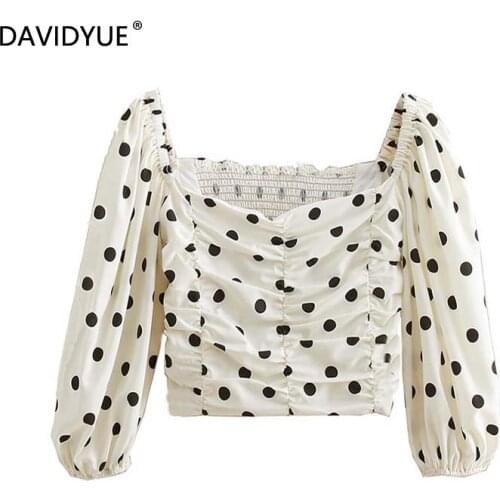 Davidyue Polka Dot Blouses