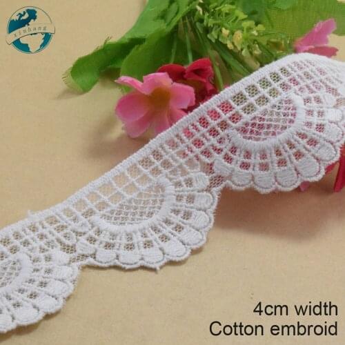 3yards 4cm width cotton embroid sewing ribbon guipure lace trim or fabric warp knitting DIY Garment wedding Accessories #2898