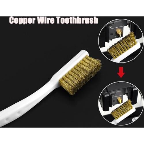 3D Printer Cleaner Tool Copper Wire Toothbrush Copper Brush Handle For Nozzle Block Hotend Cleaning Hot Bed Cleaning Parts