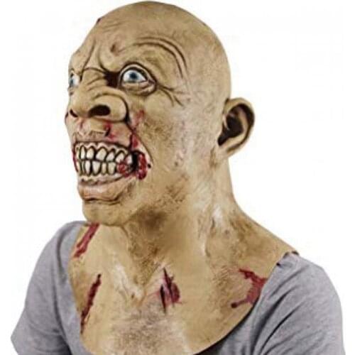 Cosmask Halloween Scary Head Bleeding Latex Mask Halloween Novelty Costume Party Halloween Party Mask