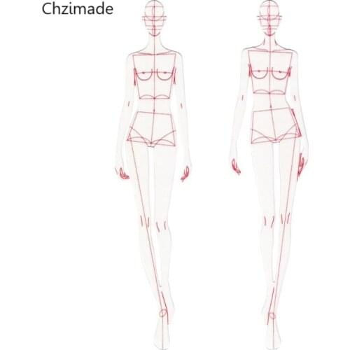 Lychee Life 2Pcs/lot Fashion Ruler Line Drawing Human Dynamic Template For Diy Sewing Tools Materials