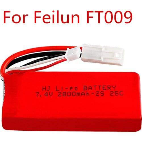 Upgraded High Capacity 7.4V 2800mAh Replacement Li-po Battery for Feilun FT009 RC Boat Spare Parts