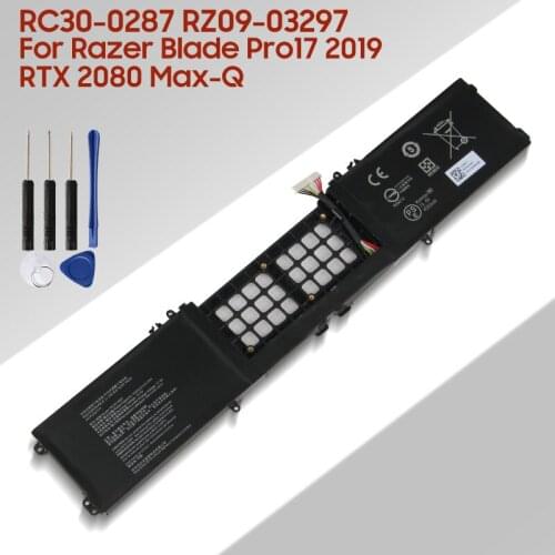 Original Replacement Laptop Battery RC30-0287 For Razer Blade Pro17 2019 RZ09-03297 RTX 2080 Max-Q Laptop Battery 4583mAh