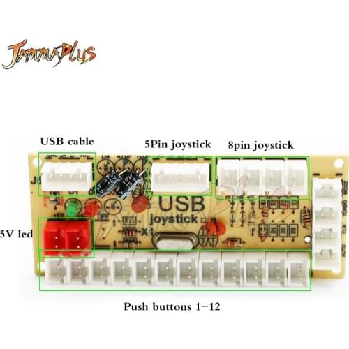 Pc game control board LED Light Push Button Joystick PC Arcade Cabinet DIY Kit Zero Delay Board USB Board Raspberry Pi USB Board