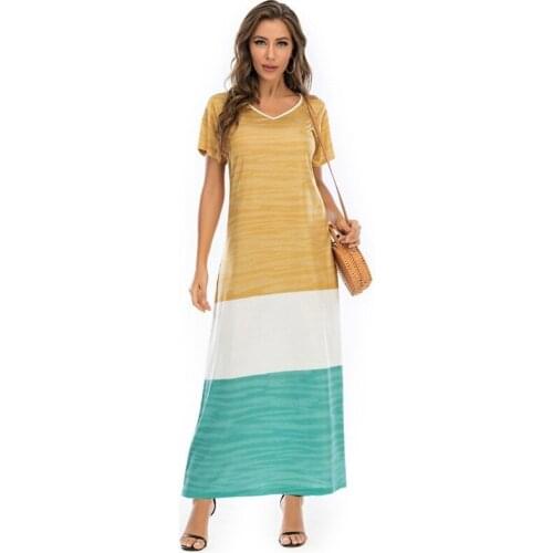African Dresses For Women 2020 summer fashion style african women v-neck short sleeve polyester plus size long dress S-3XL