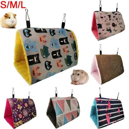 Pets Bird Parrot Plush Hanging Cave Nests Hammock Cage Warm Sleep House Bed