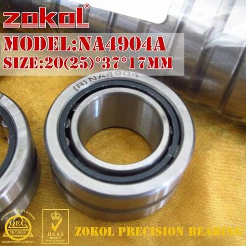 ZOKOL NA4904 A bearing NA4904A Entity ferrule needle roller bearing 20*37*17mm RN4904A 25*37*17mm