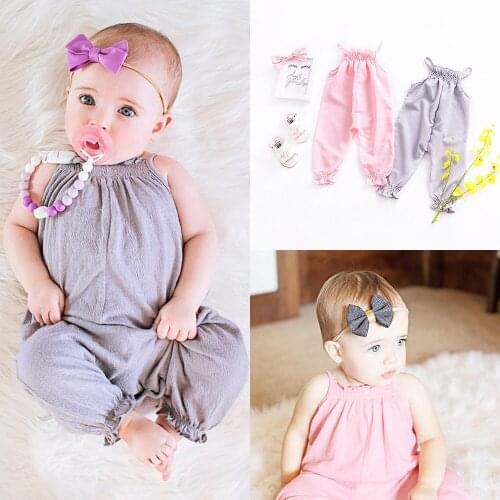 Pudcoco Girl Clothes US Stock Toddler Baby Girl Clothes Strap Romper Jumpsuit Playsuit Outfit Sunsuit