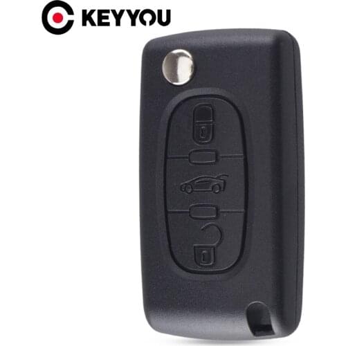 KEYYOU 20x 3 Buttons Flip Remote Car Key Shell Case Fob For Peugeot 207 307 407 308 607 CE0523 No Groove