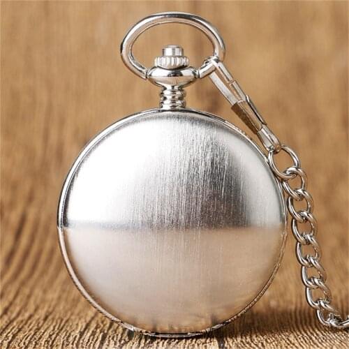 YISUYA Luxury Creative Smooth Stainless Steel Skeleton white Silver Mechanical Hand Wind Men Women Pocketwatch Watches Pendant