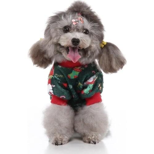 Christmas Dog Cat Costume for Small Dogs Cats Winter Warm Pet Jumpsuit Pajamas for Chihuahua Yorkies Clothes Puppy Dog Clothes