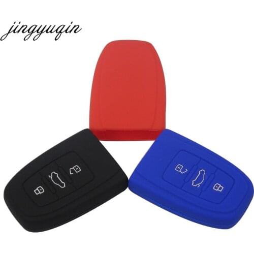 Jingyuqin 10x Silicone Key Cover Case Protect for Audi B6 B7 B8 A4 A5 A6 A7 A8 Q5 Q7 R8 TT S5 S6 S7 S8 SQ5 RS5 smart keyless fob