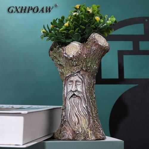 Wisdom Ancient Tree Design Home Decoration Flower Pot Modern Art Style Resin Vase New Creativity Exquisite Living Room Ornaments