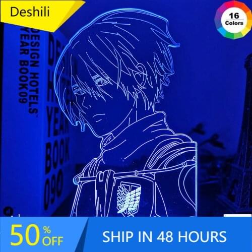 Anime Lamp Attack on Titan 4 Mikasa Ackerman Figure for Bedroom Decor Night Light Kids Birthday Gift Shingeki No Kyojin 3d Light