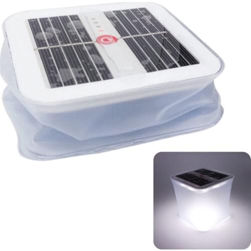 LED Light Solar Lamp Waterproof Outdoor Camping Travel Inflatable Adjustable Emergency Foldable Indoor Dimmable Hiking Flexible
