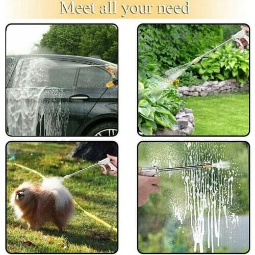 Water Gun Garden Hose Nozzle Water Spray Adjustable Power Washer Pressure Flower Household Washer Cleaning Car For Plant Hi B5J0