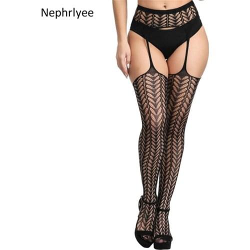2021 Womens Sexy Suspenders Thin Pantyhose High Waisted Net Crotchless Pantyhose Garter Seamless Sexy Panty Mesh Tights 1139