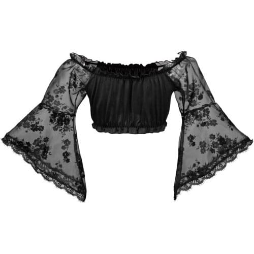 2021-35 New Spring Lady Carnival Oktoberfest Costume Sexy Lace Dirndl Crop Top Black White Cosplay Halloween Fancy Party Dress