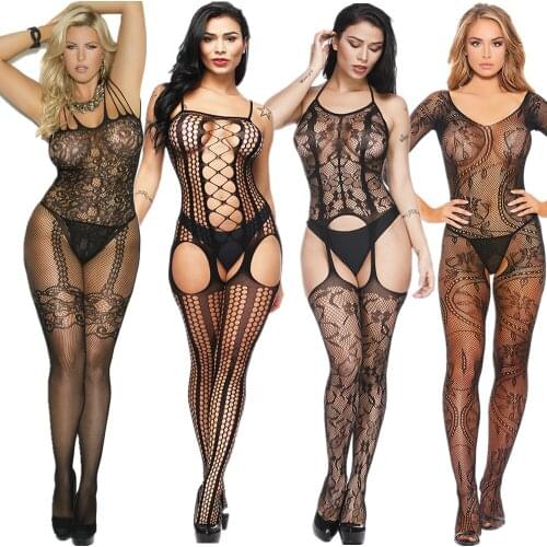 Women Bodystocking Sexy erotic Lingerie sheer bodysuit porno body suit lenceria mujer underwear Crotchless babydoll costumes 101