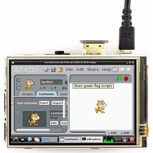 3.5inch HDMI LCD Display for Raspberry Pi with Resistive Touch Control IPS Screen HDMI Audio Output for RPI 3 Model B B