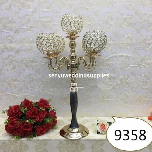 10pcs )65cm tall )Wedding table centerpiece crystal candle holder 5 arms crystal candelabra for home decor senyu1525