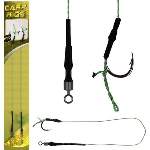 2pcs Carp Fishing Set with Anti-biting Rubber Sleeve 8-ring Fishing Line String fishhook double hook tackle alabama