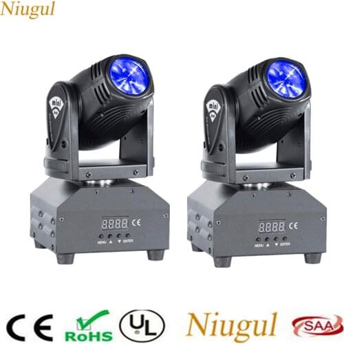 2pcs/lot LED 10W Spot Beam Moving Head Light DMX512 Stage Light Stroboscope For Home Entertainment Professional Stage Spotlight