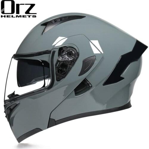 2021 Latest Motorcycle Helmet DOT Approved Safety Modular Flip Voyage Racing Dual Lens Helmet Interior Visor