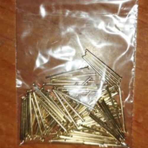 26pcs D0.8mm*15mm*1.5mm module power pin flat head cap straight needle gold-plating