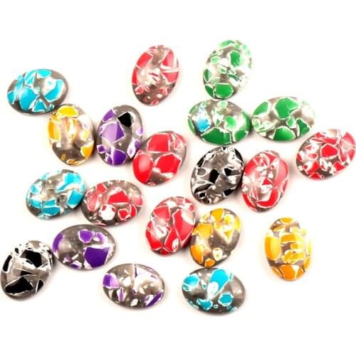 50Pcs Imitation Stone Oval Resin Decoration Crafts Flatback Cabochon Embellishments For Scrapbooking Diy Accessories