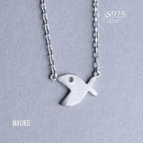 Promotional S925 Sterling SV Open Fish Necklace Clavicle Necklace for Womens Fashion Gifts