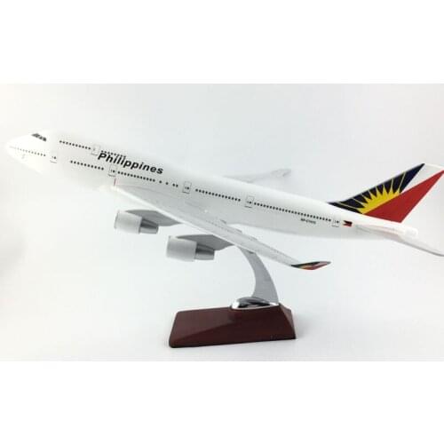 FREE SHIPPING 45-47CM 747 PHILIPINE AIRLINES METAL BASE AND RESIN MODEL PLANE AIRCRAFT MODEL TOY AIRPLANE BIRTHDAY GIFT
