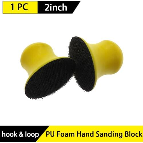 Hand Sanding Block 1pcs 2Inch Round Pad for Wood Furniture Restoration for Hook and Loop Sandpapers Sponge