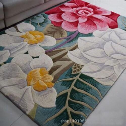 Large High Quality Handwoven Wool Carpets For Living Room Chinese Wool Carpet Bedroom Kids Rug Thick Plush Soft Floor Carpets