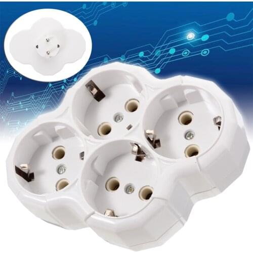EU European Type Conversion Socket 1 To 4 Way German Standard Power Adapter Socket 16A Travel Plugs 1000W 110-250V