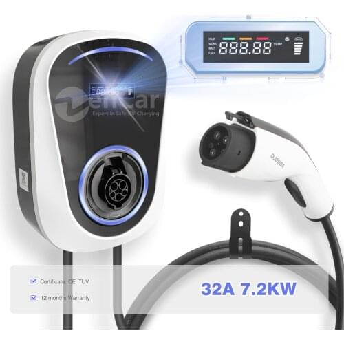 EV Charging Station Electric Vehicle Charger EVSE Wallbox J1772 32A Level2 220-240V 7.2KW