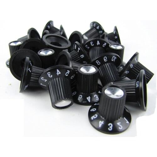 FLEOR 24PCS Black Guitar Amplifier Control Knobs Effect Pedal Knobs