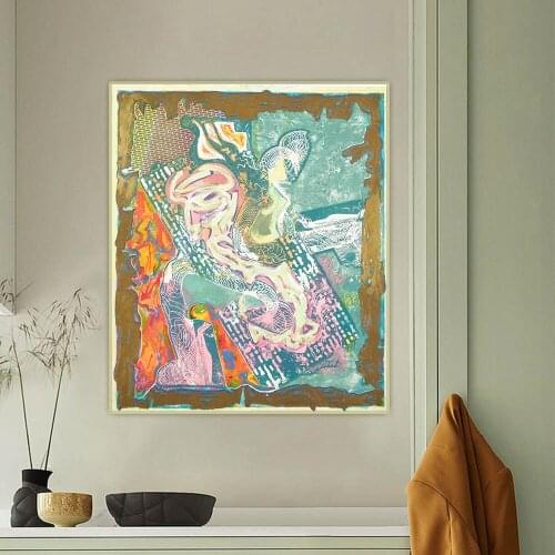 Frank Stella《Ain Ghazal Variation》Canvas Art Oil Painting Minimalism Artwork Picture Backdrop Wall Hanging Decor Home Decoration