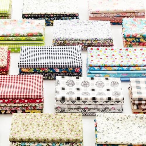 25X25CM Pattern Striped lattice dots Cotton Fabric Printed Cloth Sewing Quilting Fabrics for Patchwork Needlework DIY Handmade