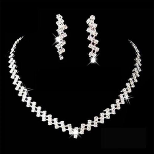 Wedding Jewelry Sets Crystal Bridal Gifts rhinestone jewelry sets crystal necklace earring Wedding Jewelry