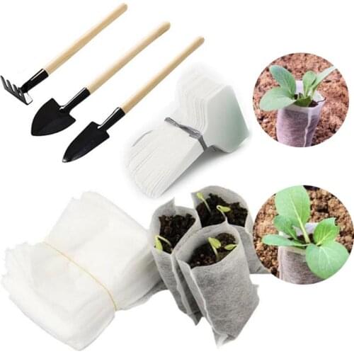 Mini Shovel Rake Spade Wooden Handle Plant label Seed growing bag Sets Kits Gardening Tools Soil Raising Flowers Tools