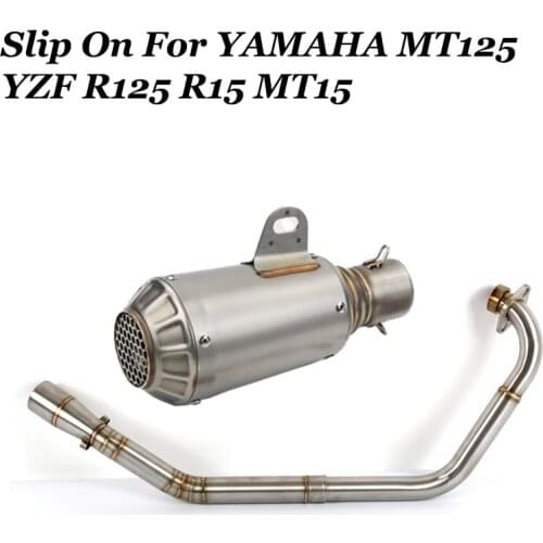 Motorcycle Full System Modified Middle Link Connecting Pipe Slip On For Yamaha YZF R15 MT-15 MT 125 YZFR15 MT15 MT125 2008-2017