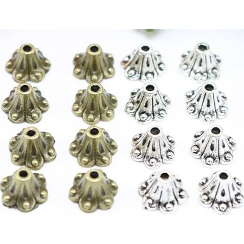 Jewelry finding & components diy make up accessory Tibetan silver beads diy bracelet chain material Six petals bead #JZ501