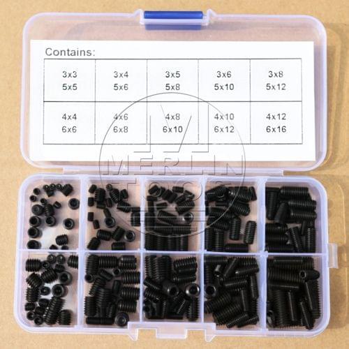 200Pcs M3 M4 M5 M6 Set Allen Head Hex Socket Screws Assortment Kit
