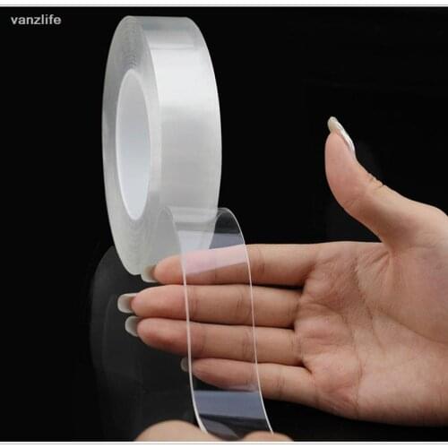 Nano traceless double-sides adhesive tape stickers strong thin transparent waterproof automotive film wall fixed stickers