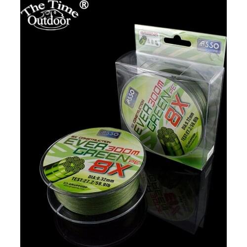 ASSO 300M Not Fade 8 Strands Braided Line 30-137BL Multifilament Fishing Lines Tackle For Pike Trout Carp Bass Big Game Fish