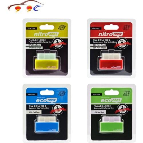 New EcoOBD2 & Nitro OBD2 Gasoline Plug & Drive Performance For Benzine Eco OBD2 ECU Chip Tuning Box 15% Fuel Saving More Power